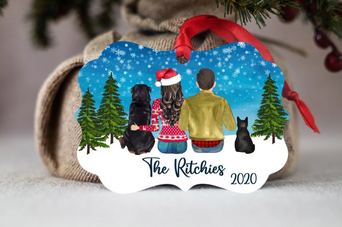 Christmas ornament family with dog